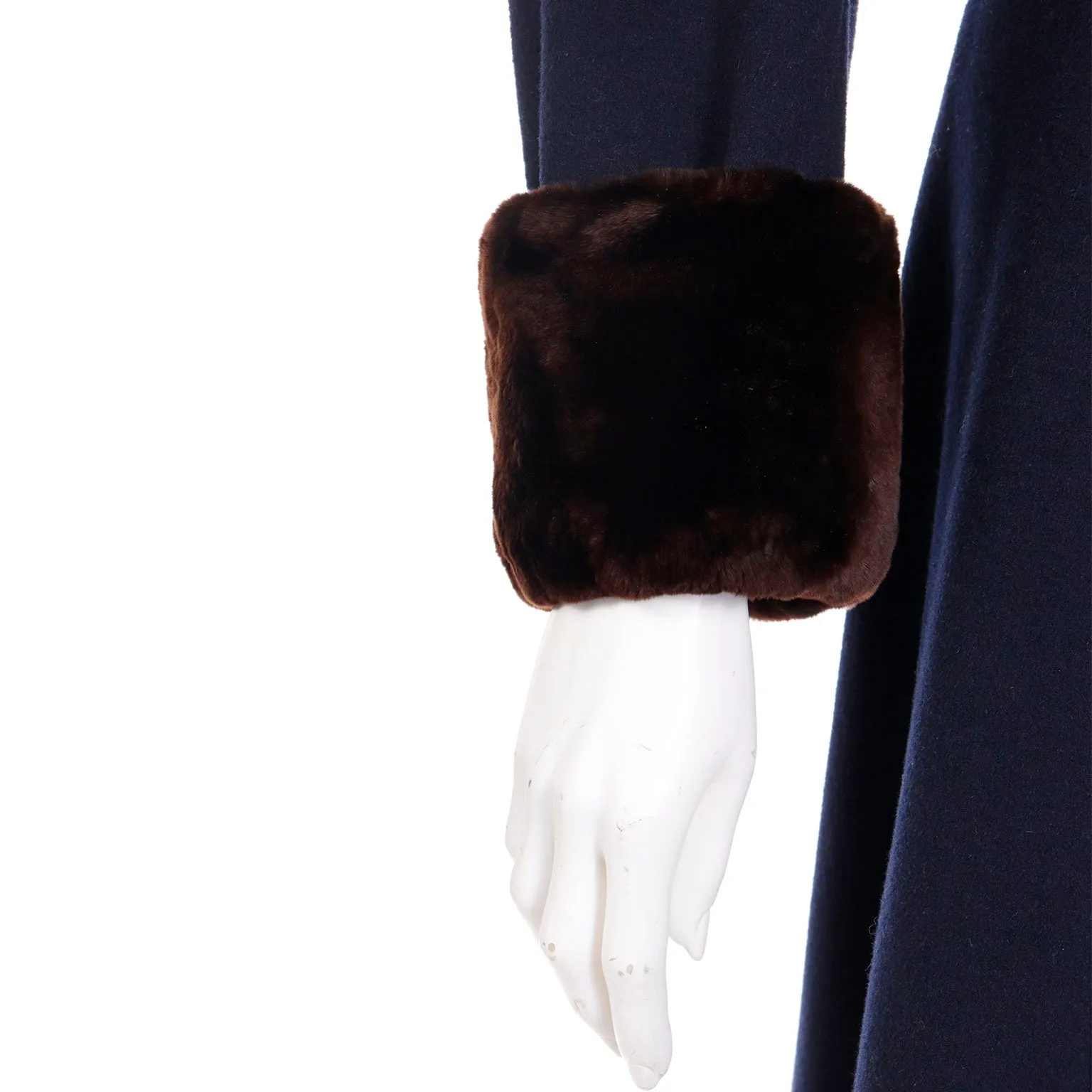 1976 Yves Saint Laurent Haute Couture Cossack Coat w Sheared Fur Trim