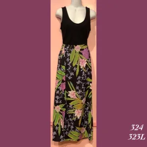 324L - 323L , Long skirt with elastic back waist