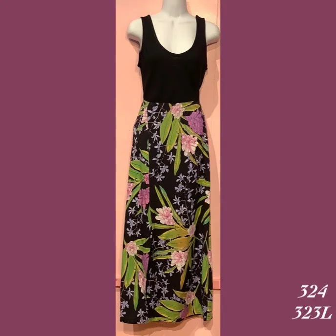 324L - 323L , Long skirt with elastic back waist