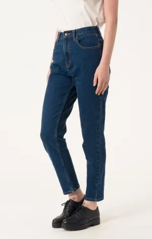 Afends Womens Luckies - Indigo - High Waist Slim Jeans