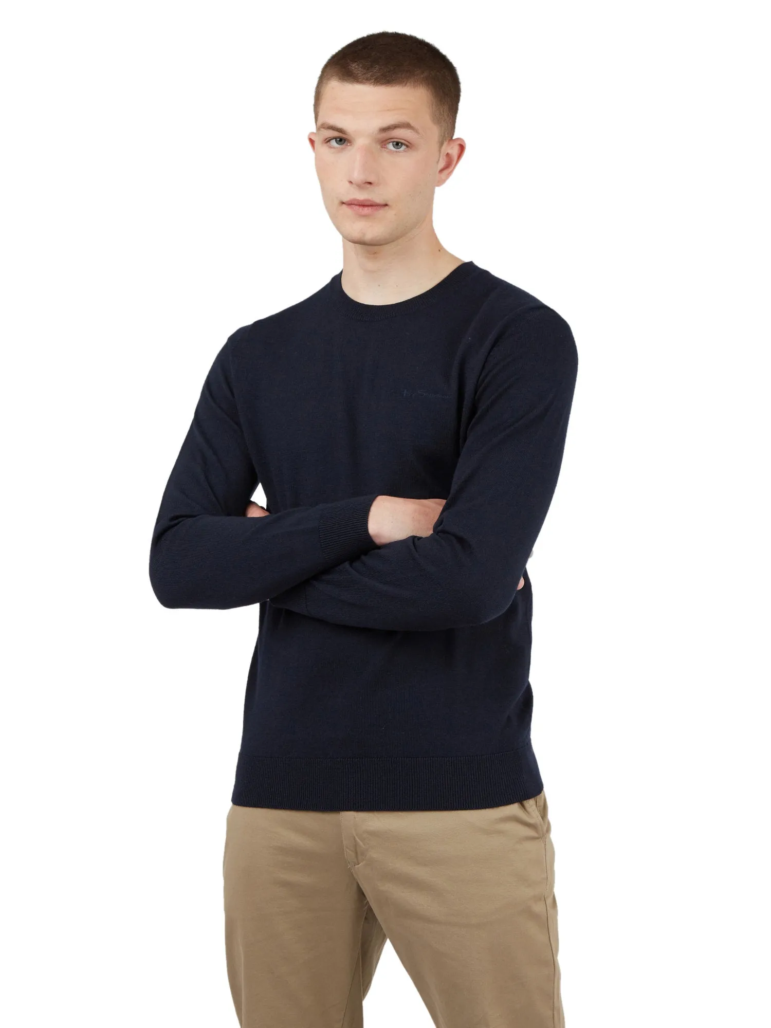 Ben Sherman Mens Signature Merino Crew Neck Jumper