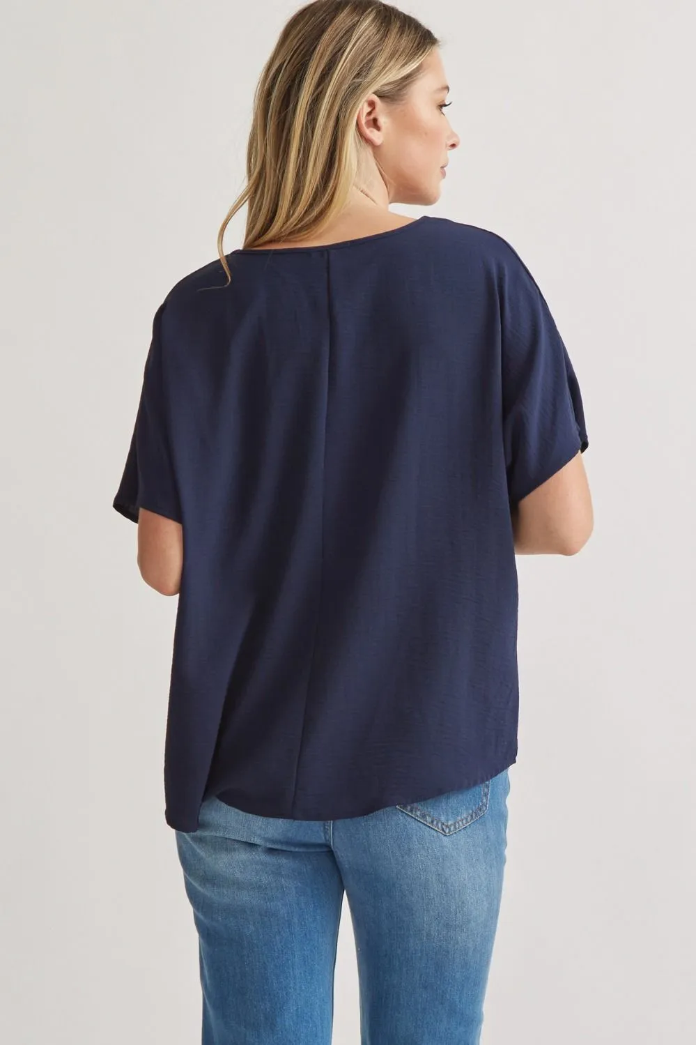 Blissful Basics V-Neck Top - Navy *Regular & Curvy*