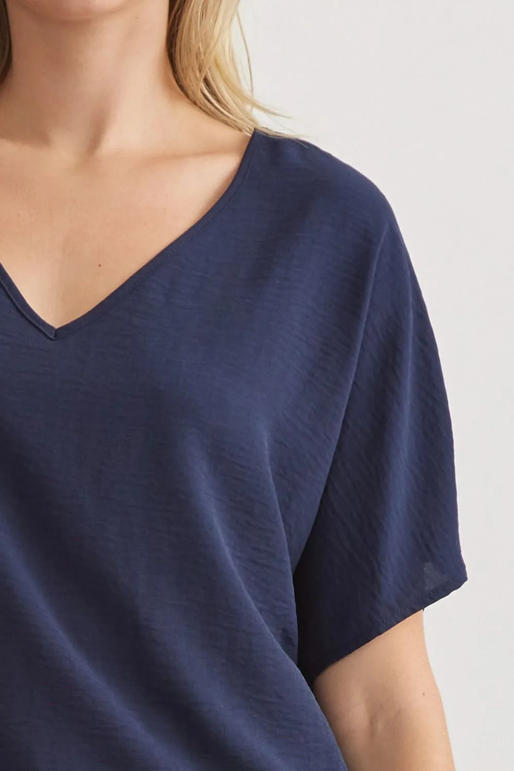 Blissful Basics V-Neck Top - Navy *Regular & Curvy*