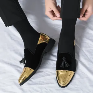 British Korean Version Of The Trend Pointed Gold Small Leather Shoes Men