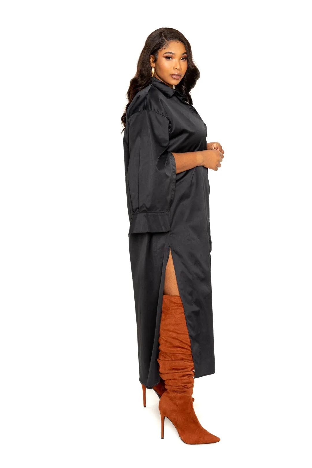 Cape Sleeve Shirt Dress Voluptuous ( ) Plus Size- 2 colors - Ships from The US