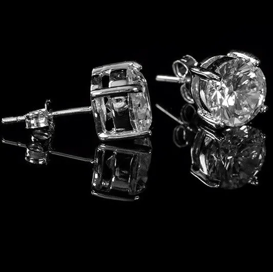 Christa Round Cut Stud Earrings – 6mm  | 0.84ct | Sterling Silver