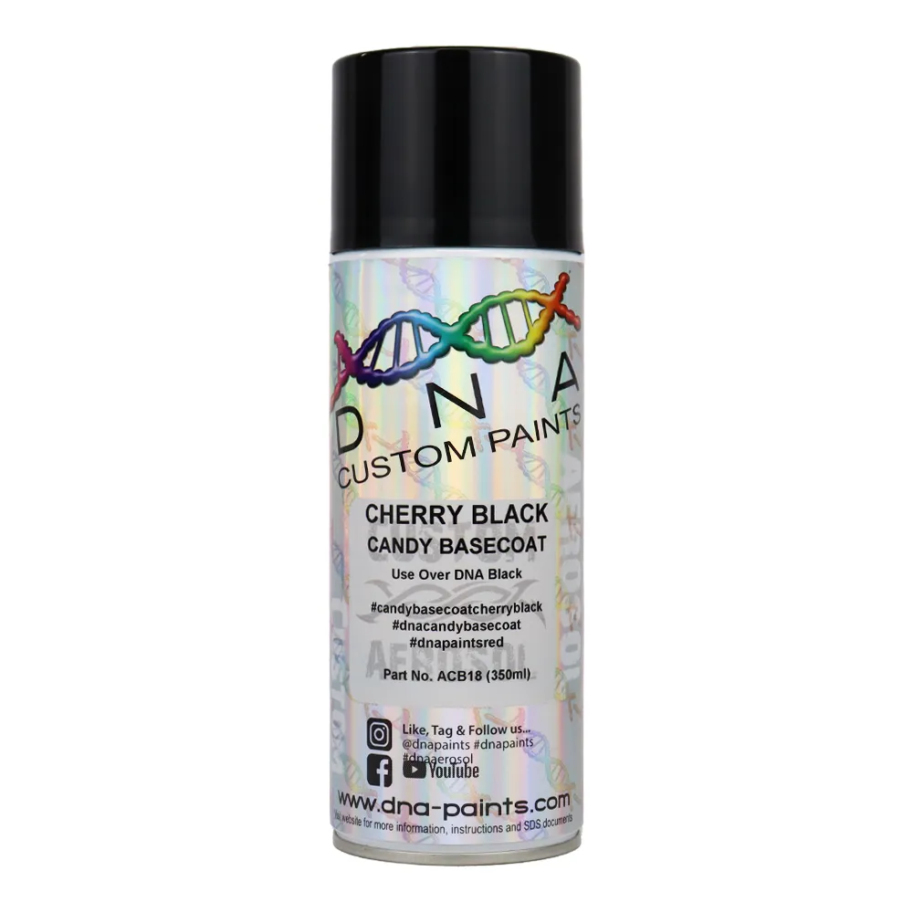 DNA PAINTS Candy Basecoat Spray Paint 350ml Aerosol Candy Cherry Black