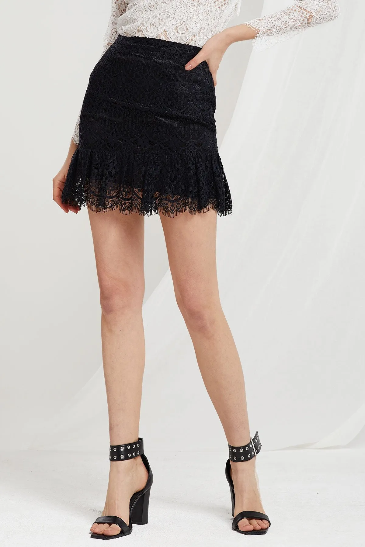 Dora Lace Flounce Skirt