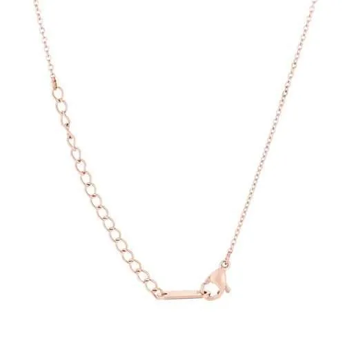 Elaina Rose Gold Stainless Steel E Initial Necklace