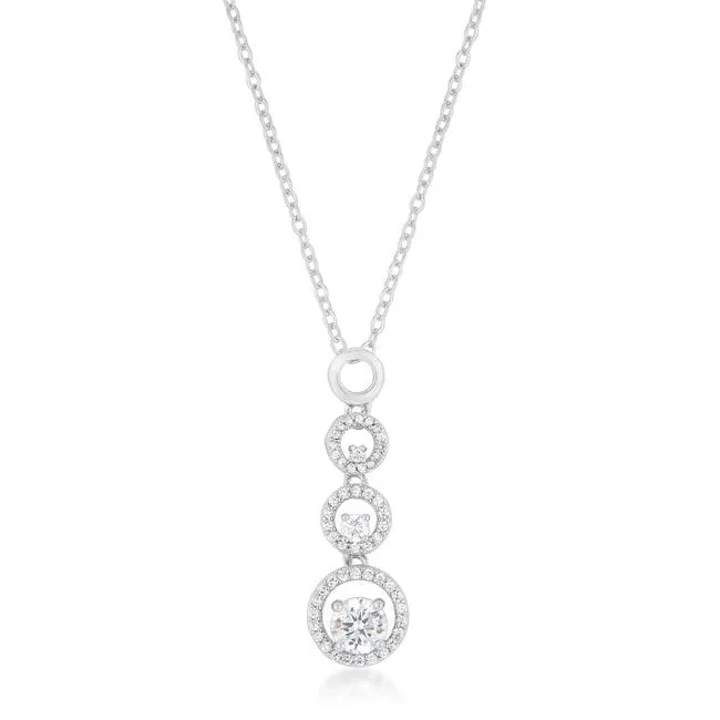 Halo Graduated Cubic Zirconia Pendant