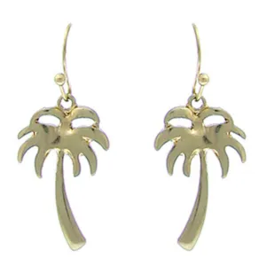 Hawaiian Gold Palm Tree Earrings