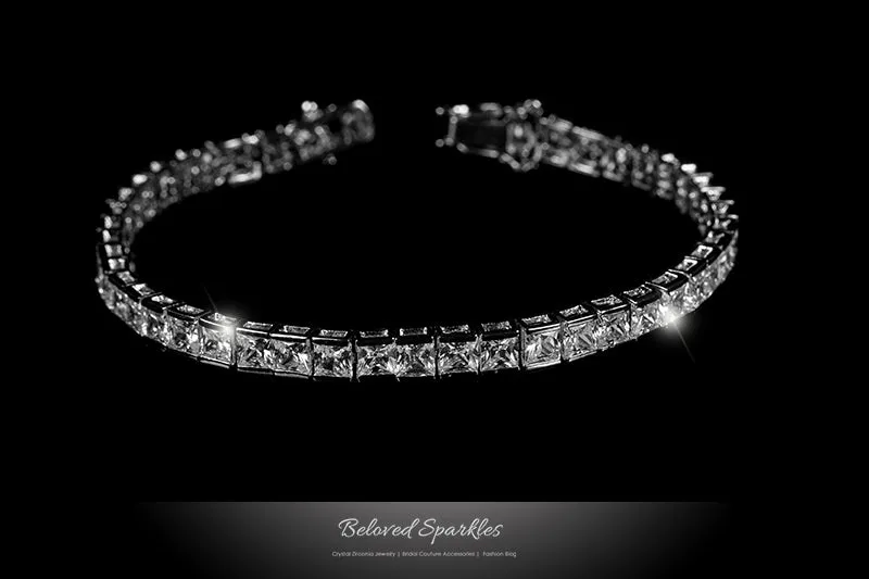 Hazel Princess CZ Tennis Bracelet – 7.25in | 19ct