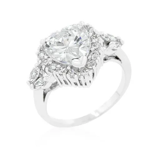 Heart Halo Engagement Ring