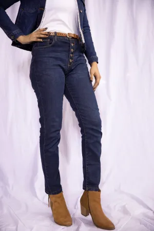 High Rise Dark Wash Jeans - W21 - WDJ0004