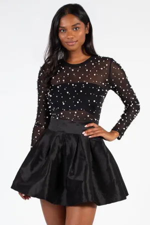 Holly Tie Waist Taffeta Mini Skirt