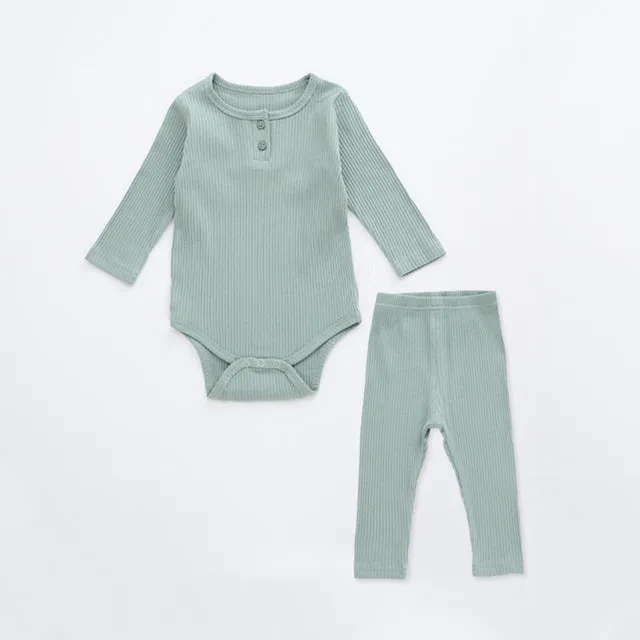 Infant Boy Girl Clothes Set Long Sleeve Baby Bodysuit