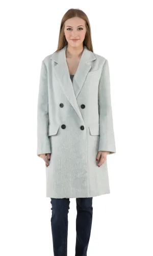 J.O.A. Double Breasted Coat with Notched Collar