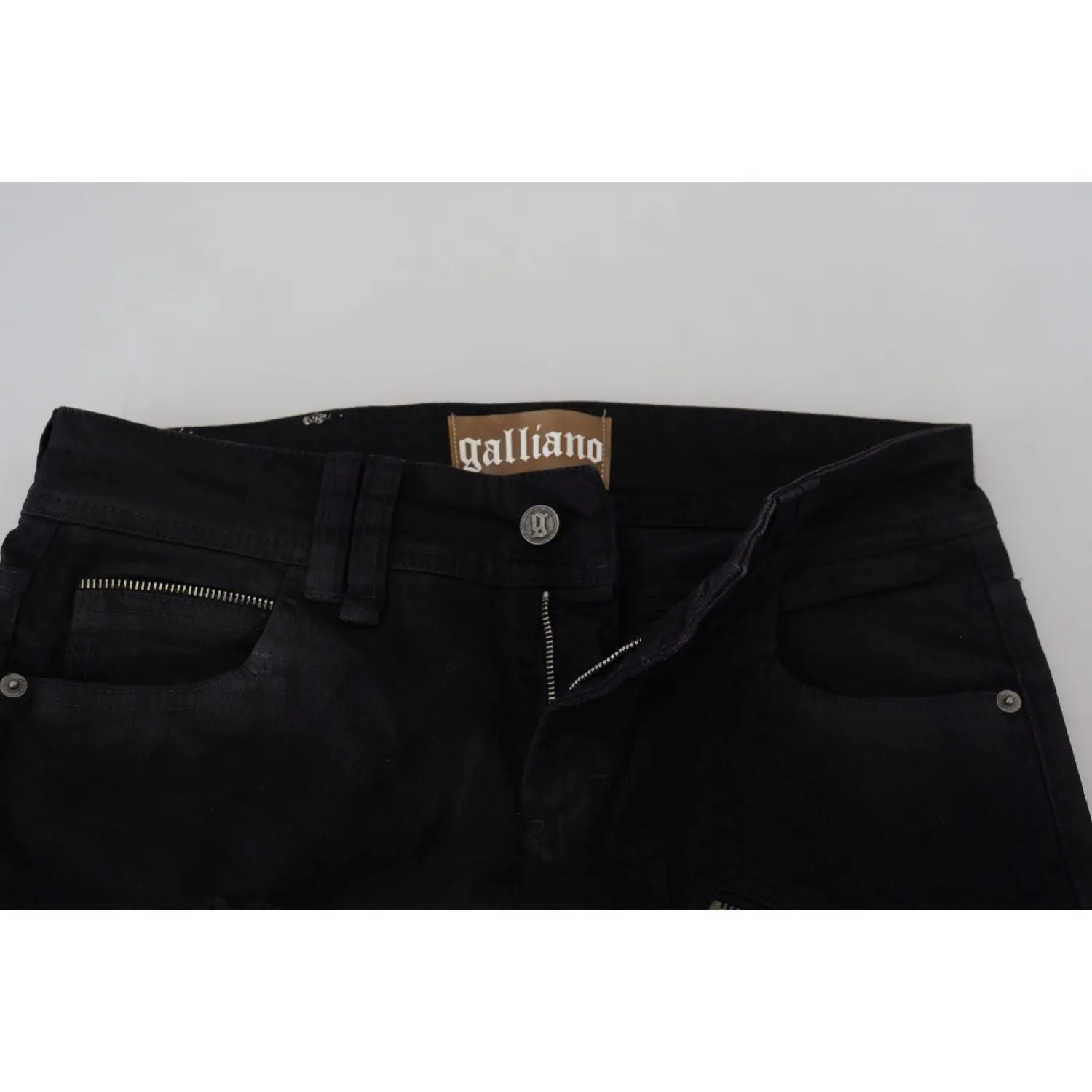 John Galliano Chic Mid Waist Flared Black Jeans