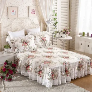 Luxurious Bed Skirt Set - 100% Cotton with Pillowcases