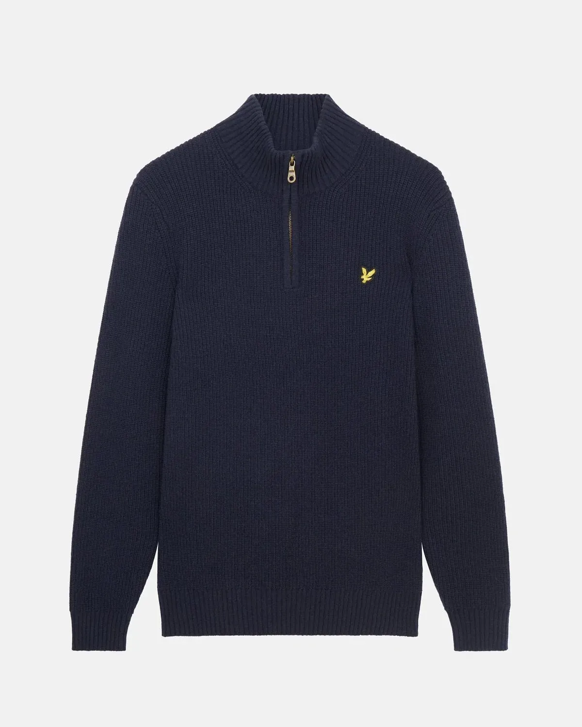 Lyle & Scott Mens Premium Ribbed Quarter-Zip Jumper for Stylish Comfort