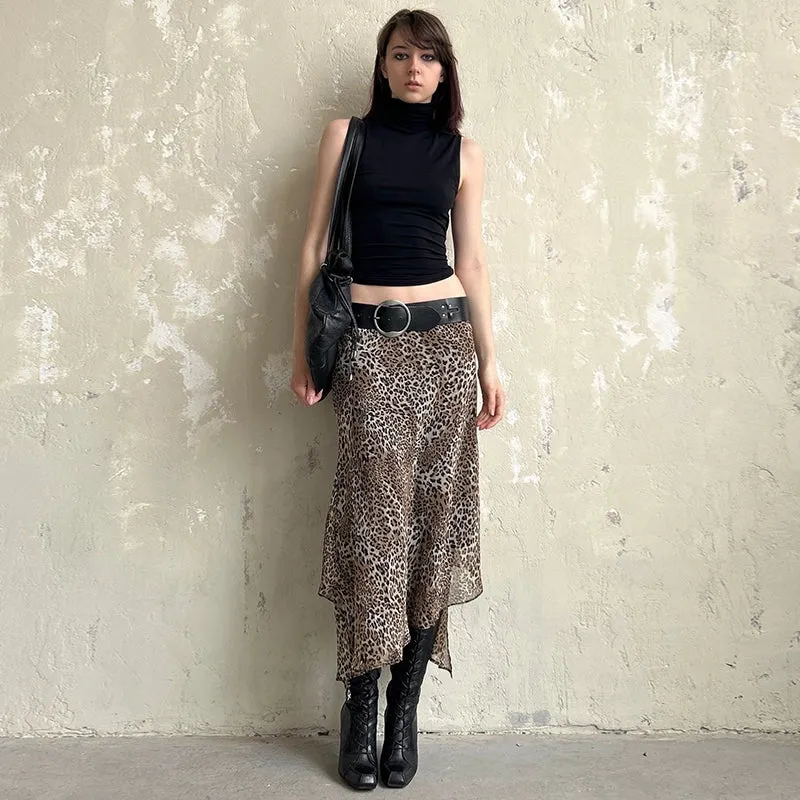 Mahathi Leopard Print Midi Skirt