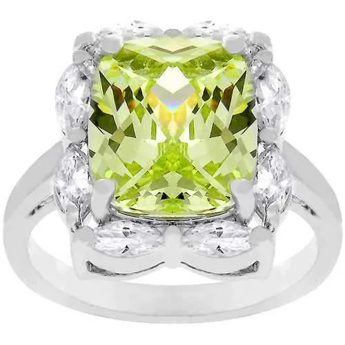 Marquise Framed Apple Green Ring