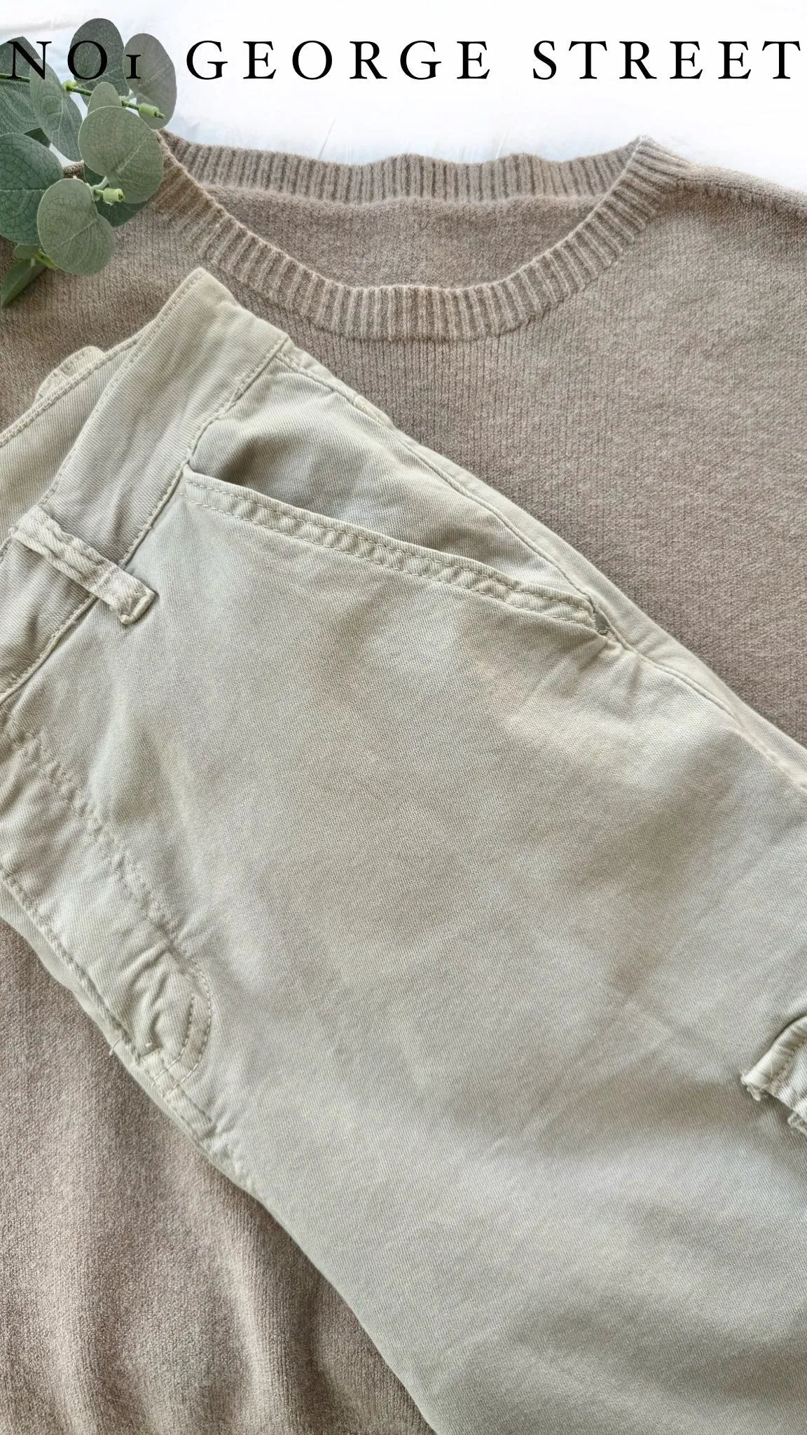 Melly & Co Beige Cargo Jeans