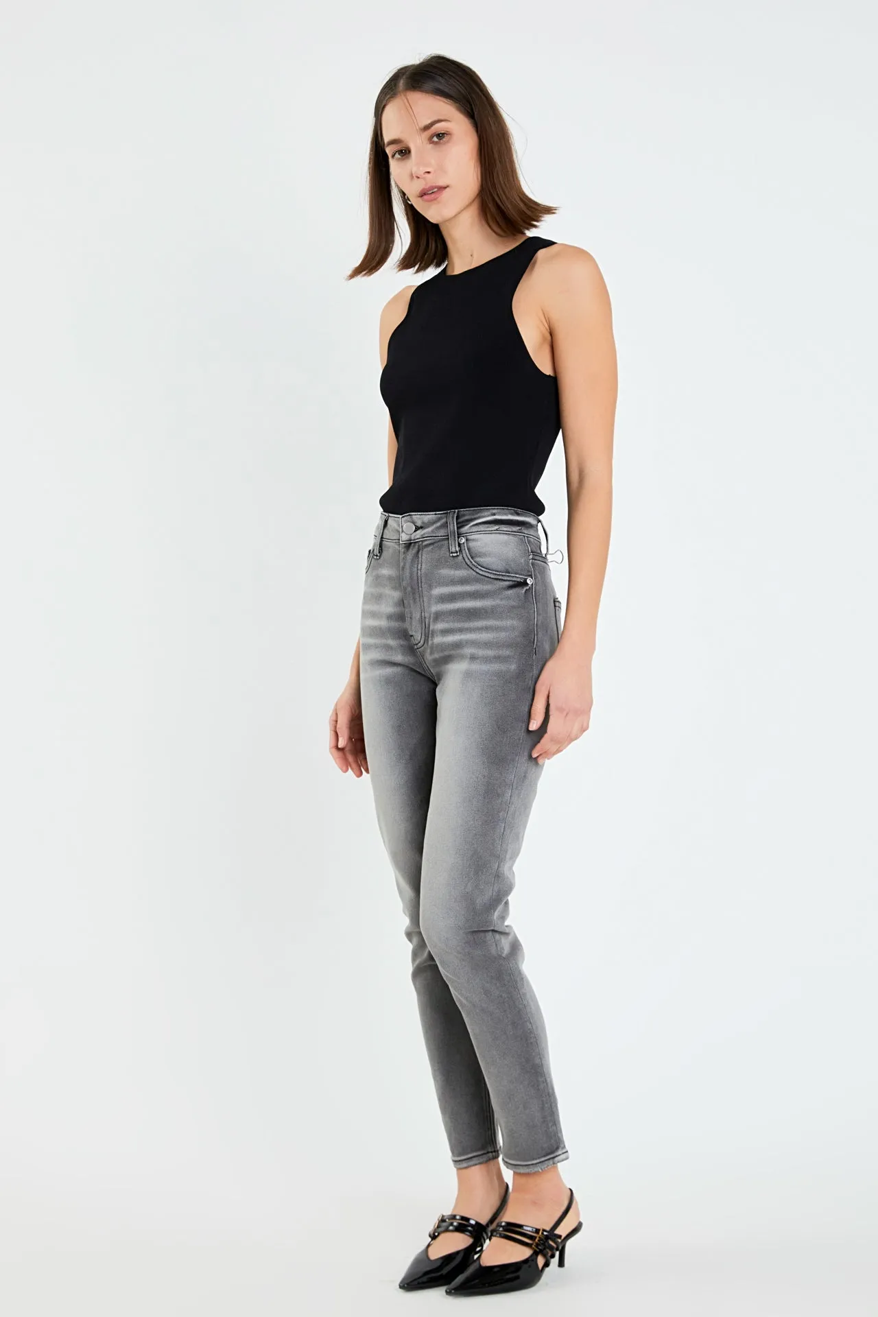 Midi Rise Skinny Jeans