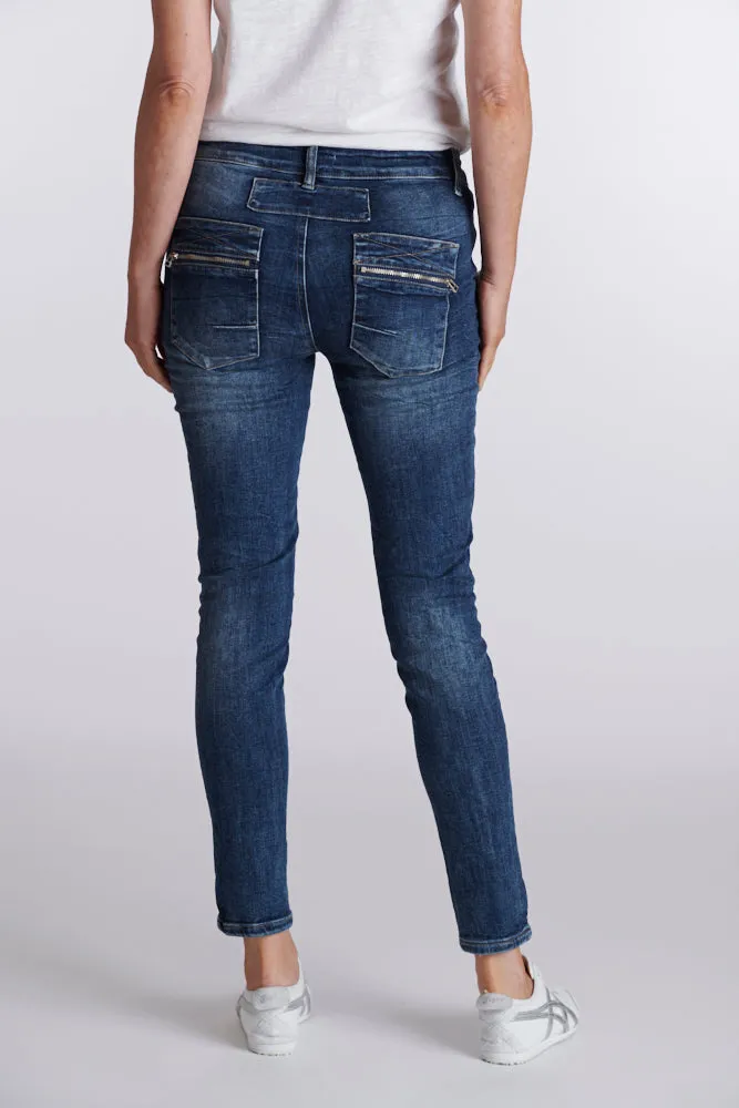 NEW ITALIAN STAR JEAN - DARK WASH WITH ZIP POCKETS