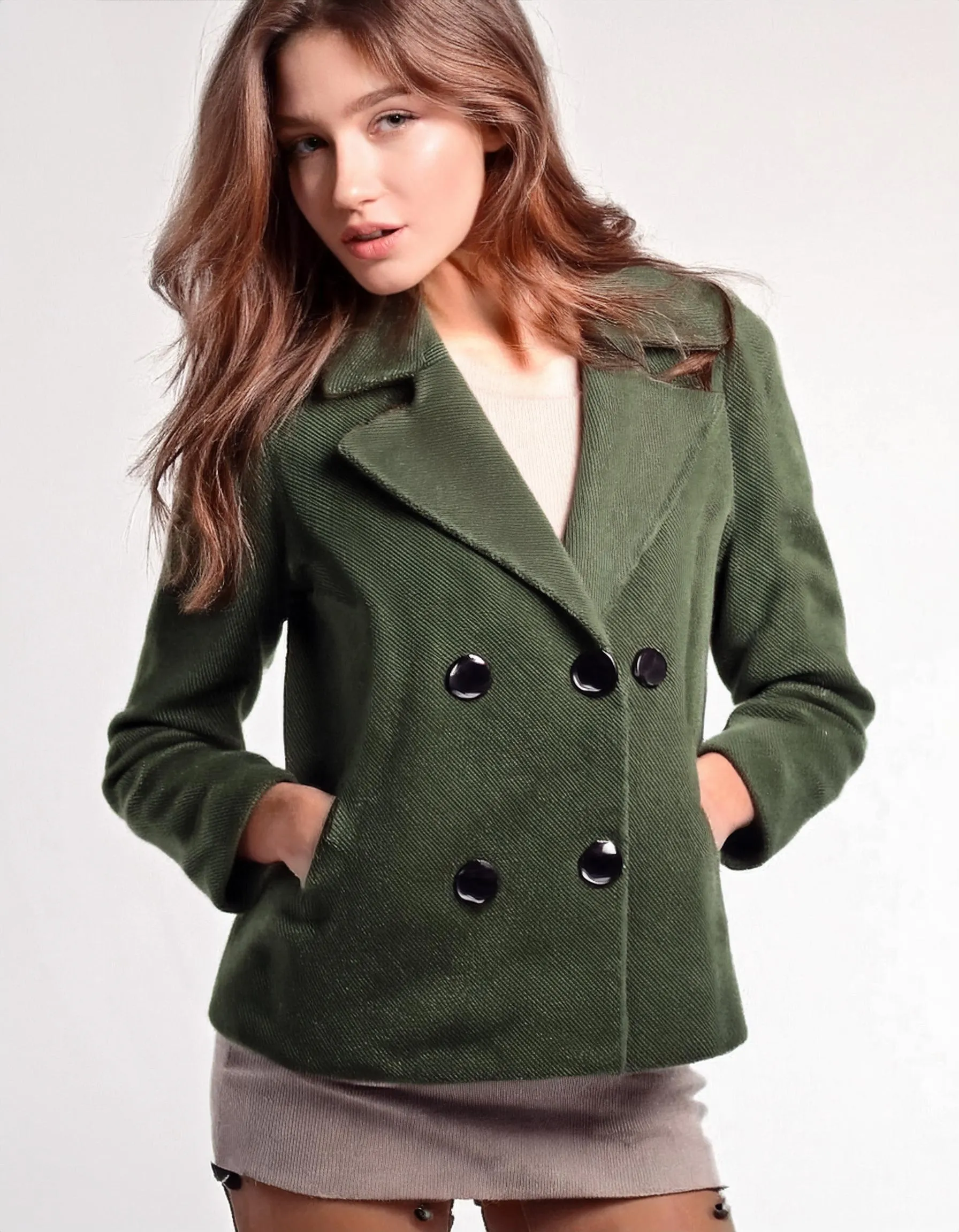 Olive Drab Delight Peacoat