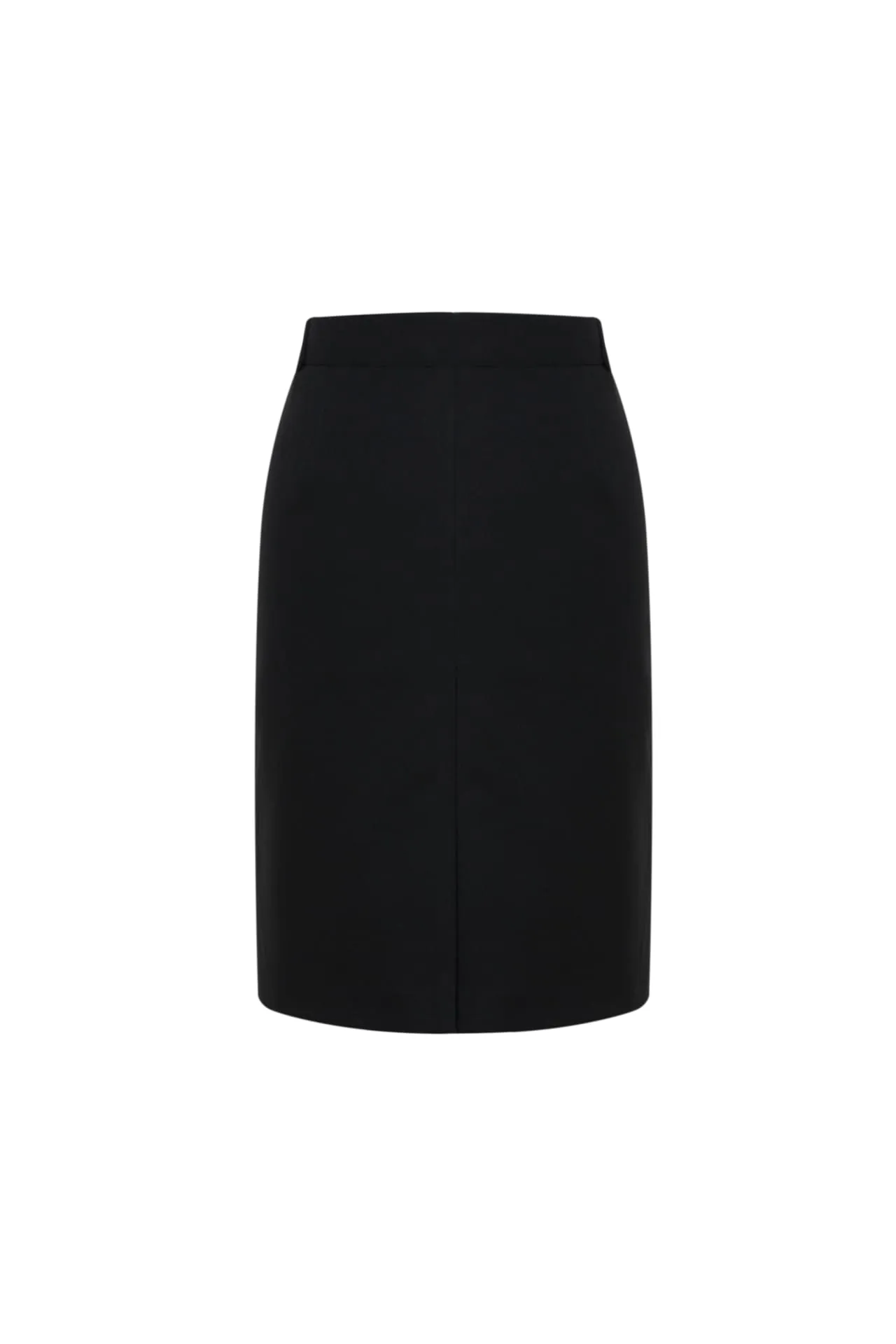 Penny Soft Touch Stretchable Back Slit Skirt with Belt