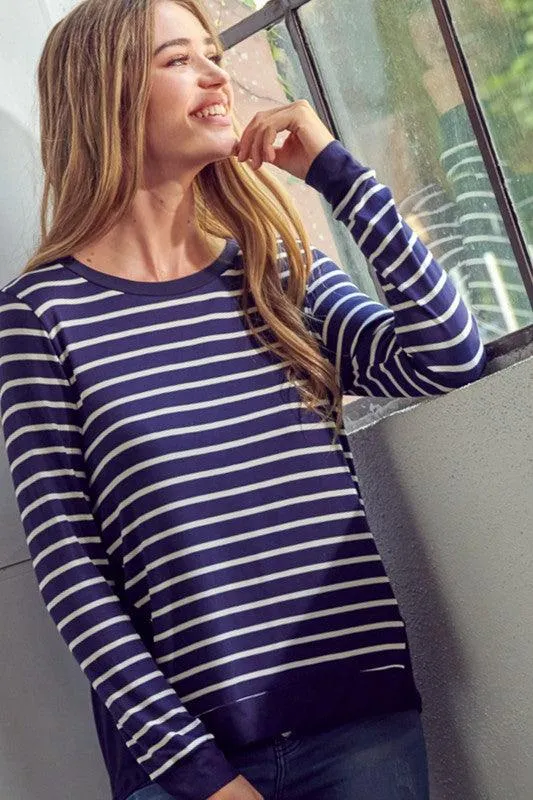 Plus Size Relaxed Fit Striped Top