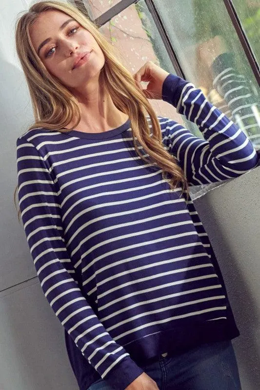 Plus Size Relaxed Fit Striped Top