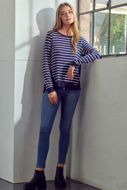 Plus Size Relaxed Fit Striped Top