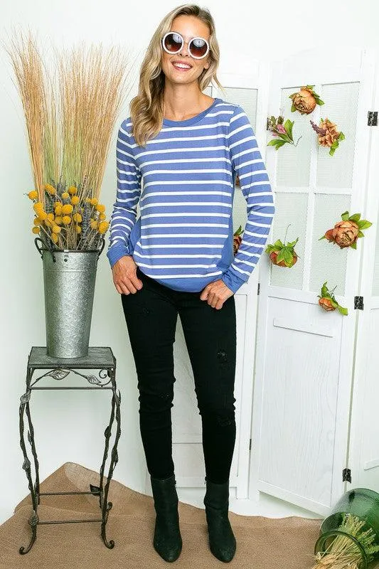 Plus Size Relaxed Fit Striped Top