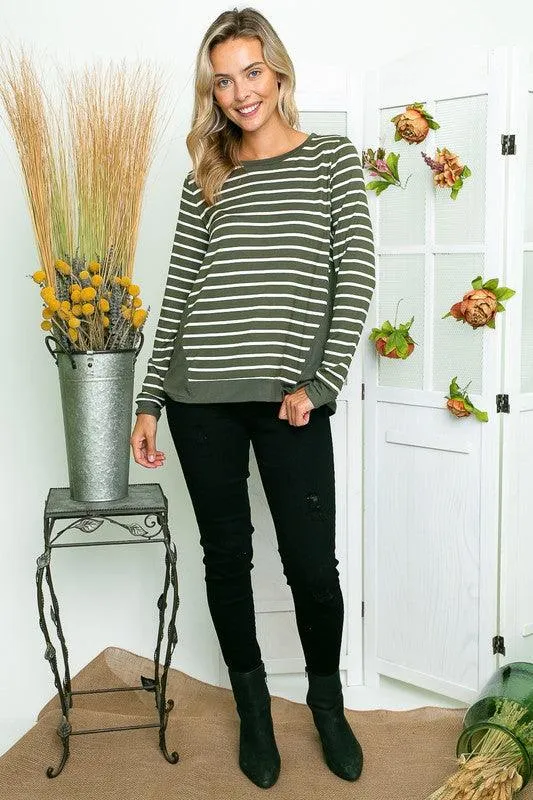 Plus Size Relaxed Fit Striped Top