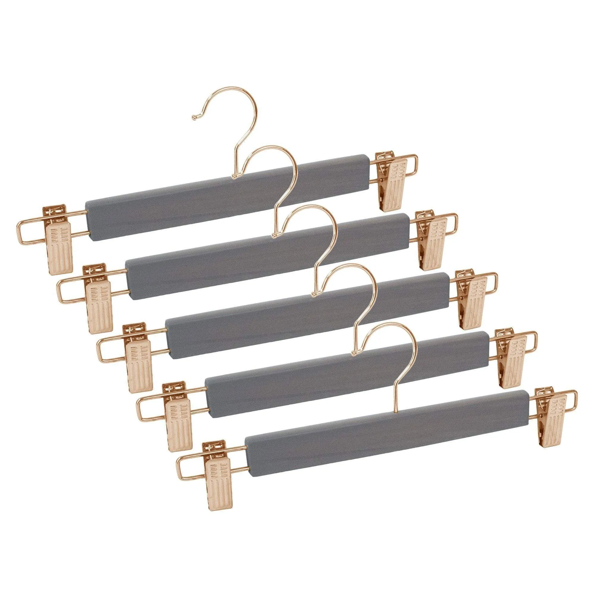 Premium Wood Skirt/Pant Hangers with Clips