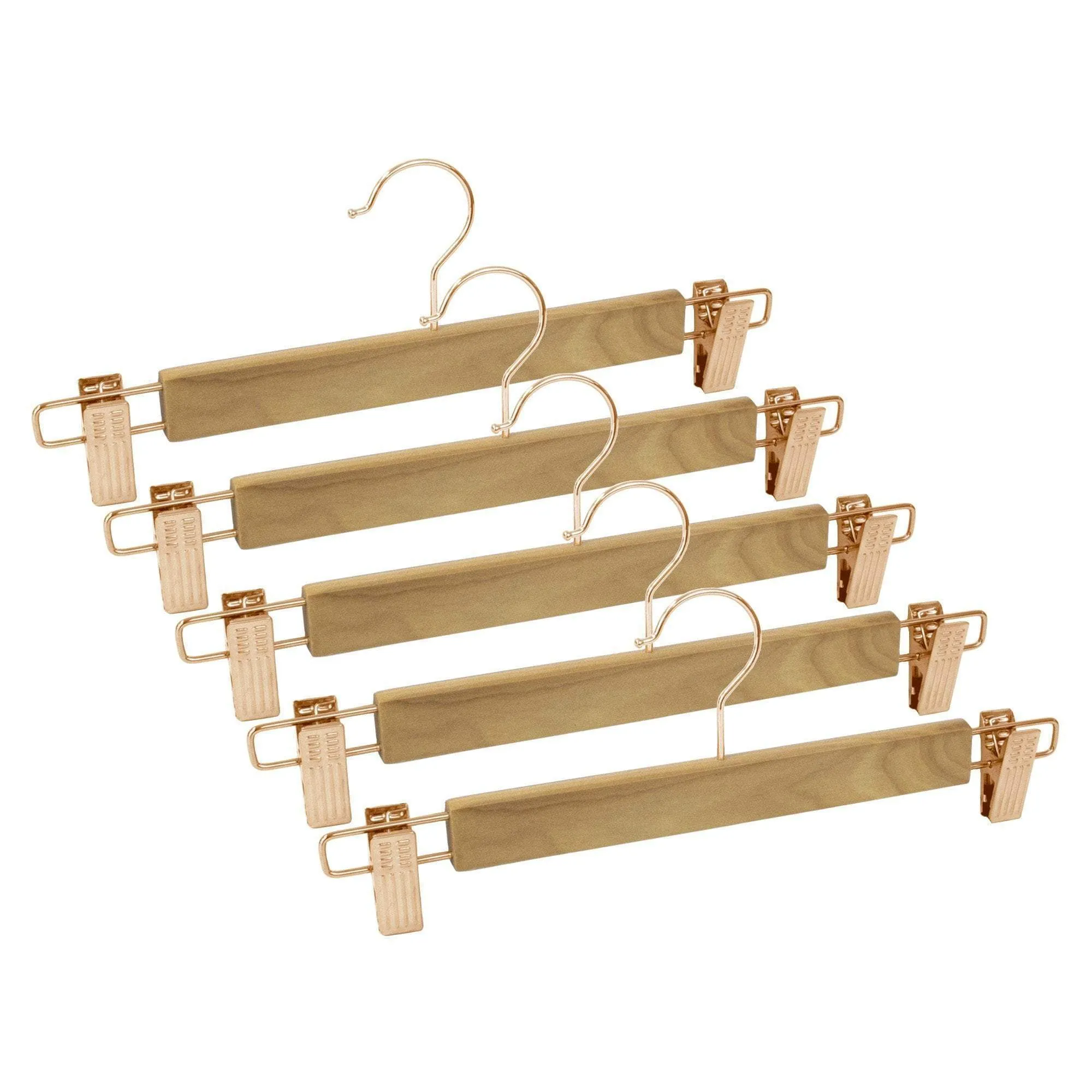 Premium Wood Skirt/Pant Hangers with Clips