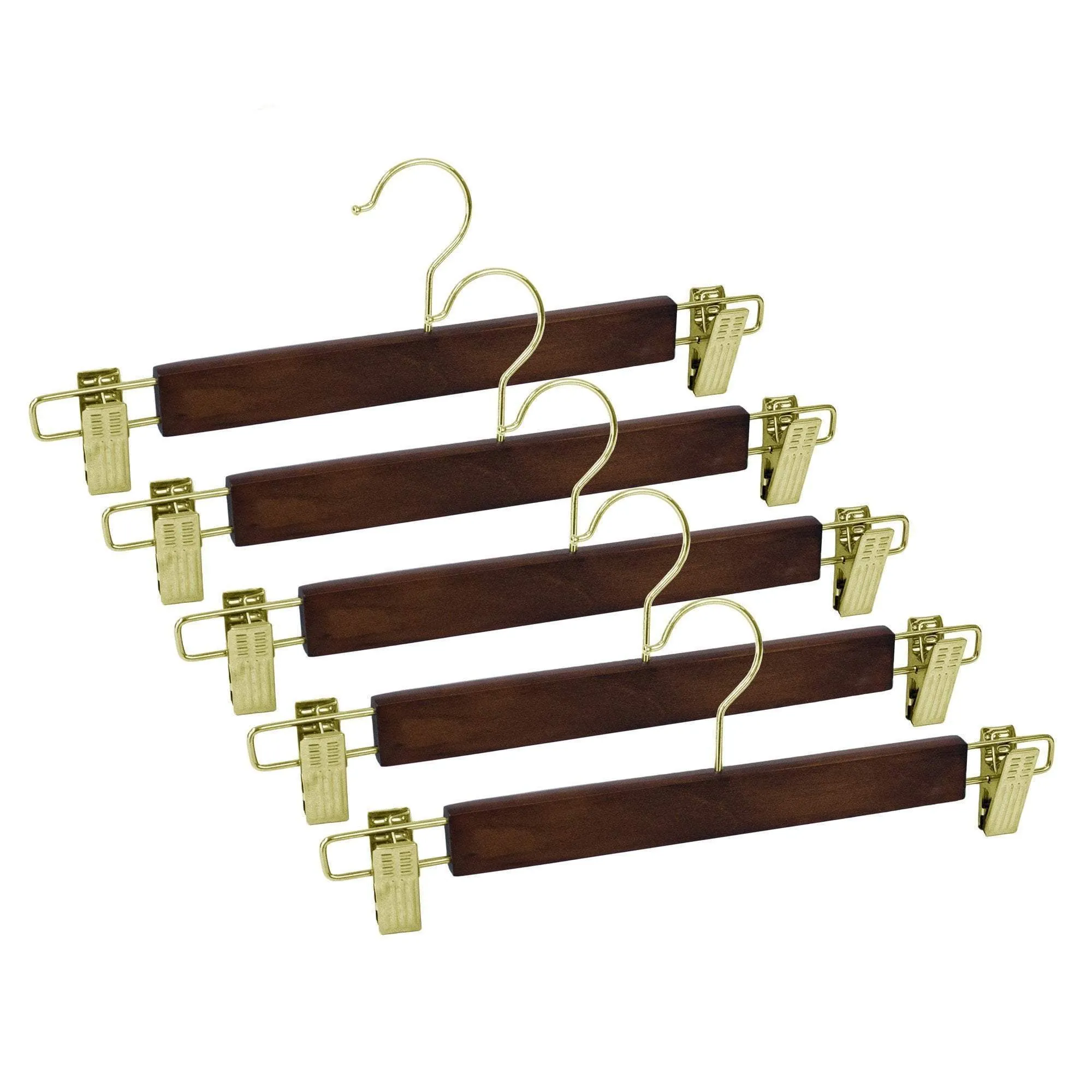 Premium Wood Skirt/Pant Hangers with Clips