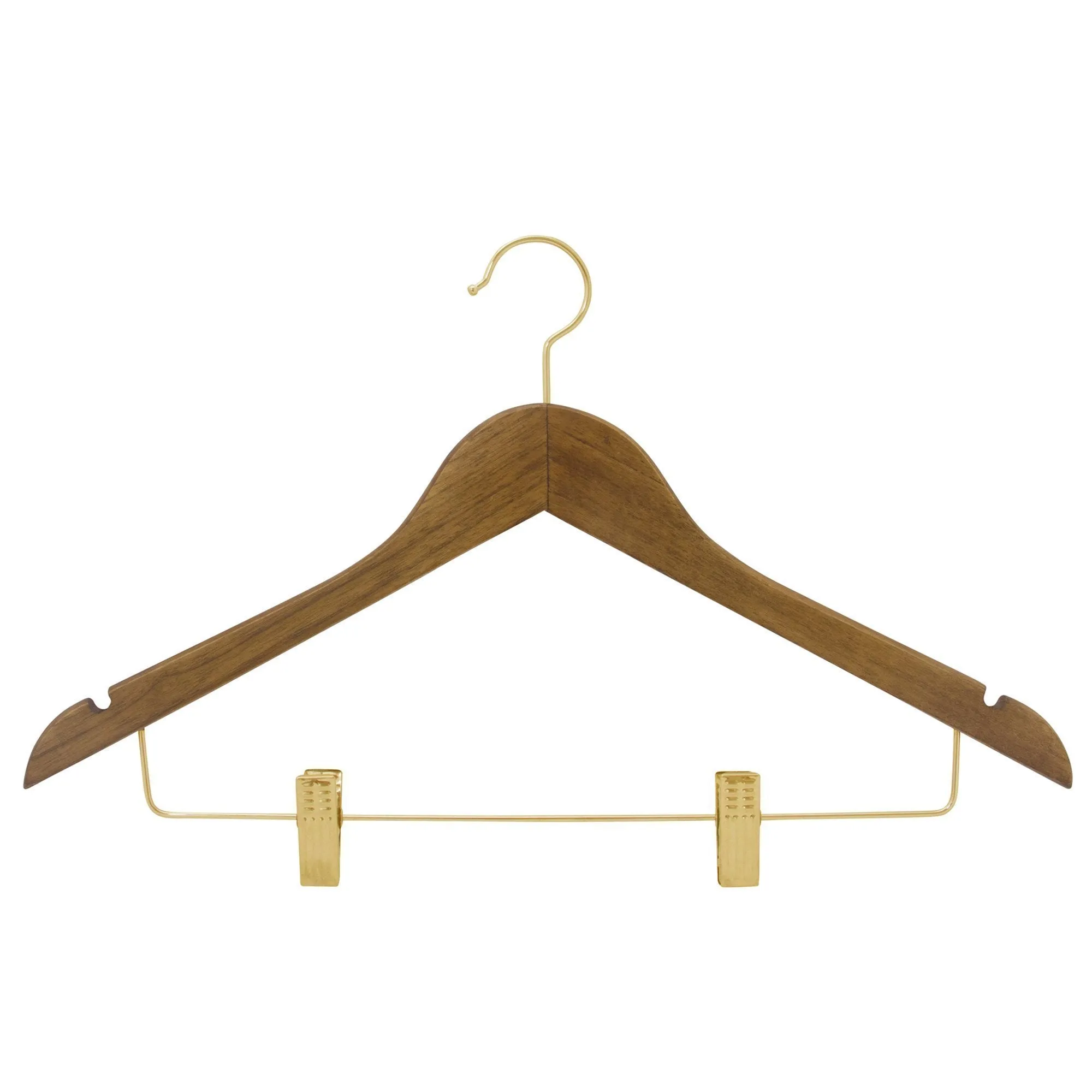 Premium Wood Suit/Skirt Hangers with Clips