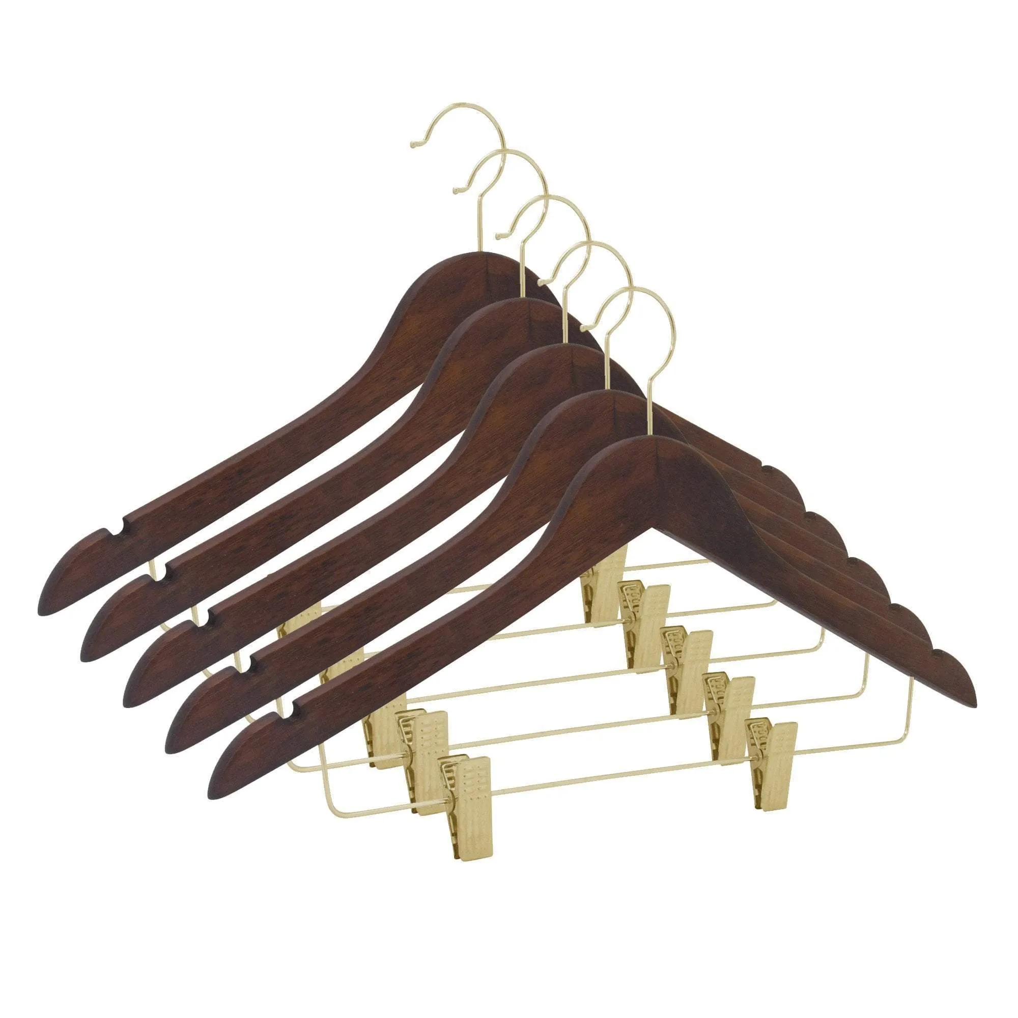 Premium Wood Suit/Skirt Hangers with Clips