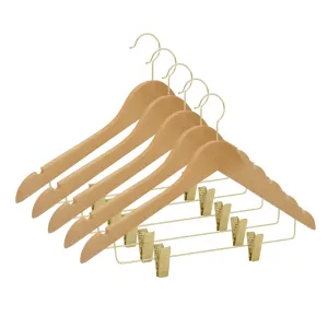 Premium Wood Suit/Skirt Hangers with Clips