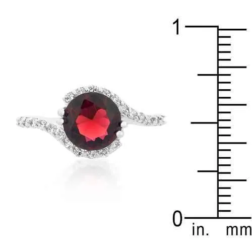 Red Swirling Engagement Ring