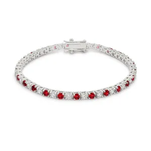 Ruby Red Cubic Zirconia Tennis Bracelet