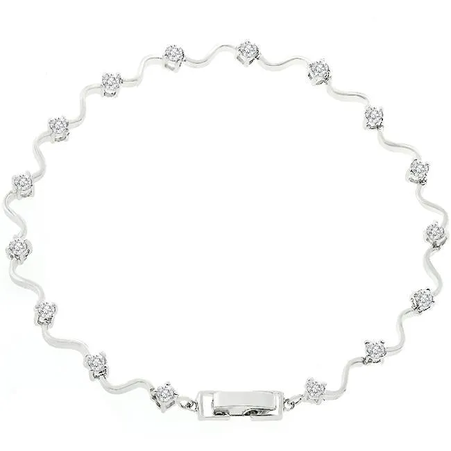 Sheena Princess Cut Fashion Eternity CZ Bracelet  – 7in