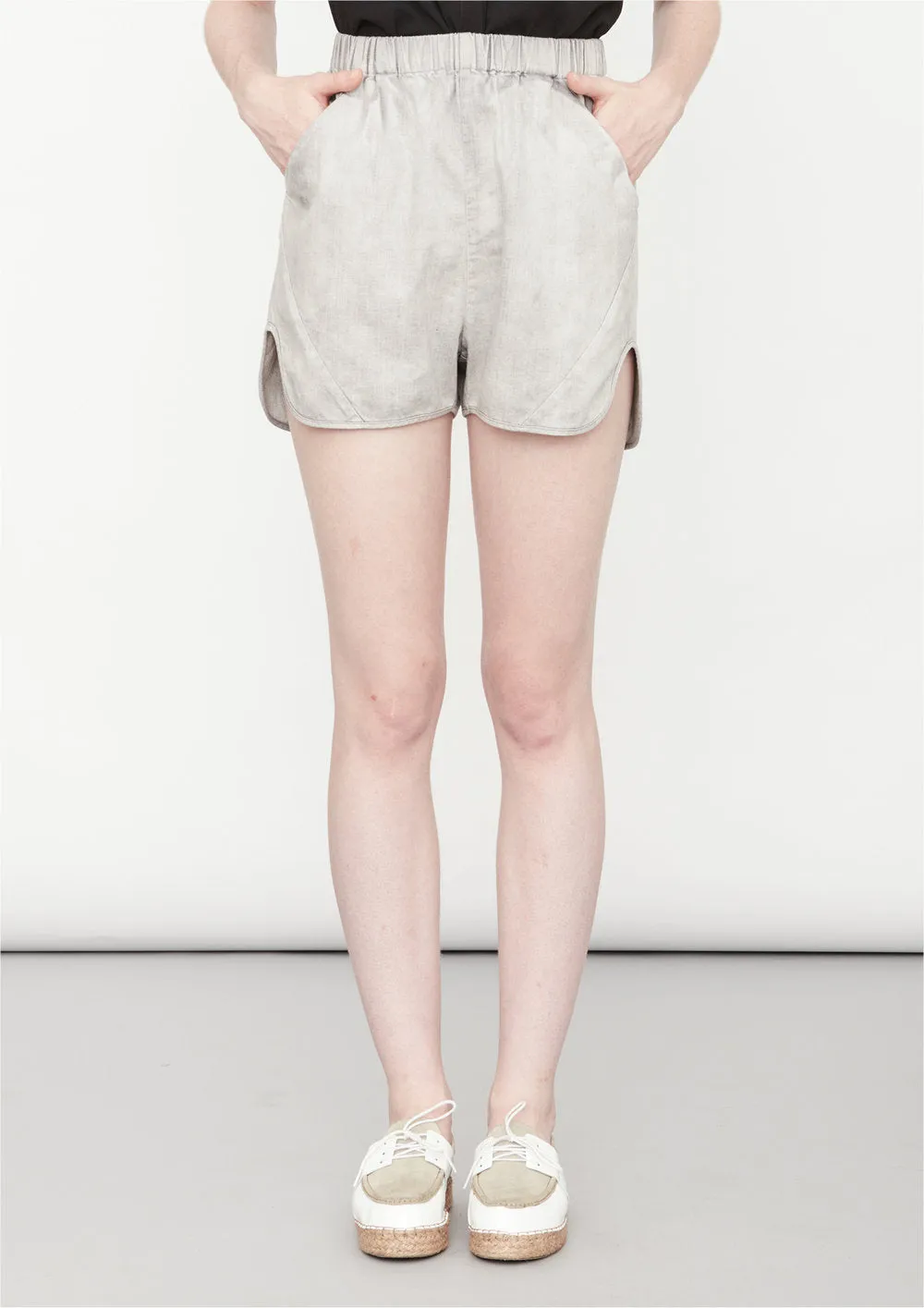 SHORTS - DENIM light grey washed