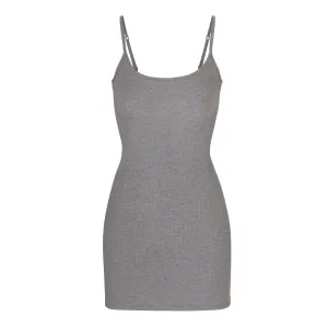 SOFT LOUNGE SLIP DRESS | HEATHER GREY