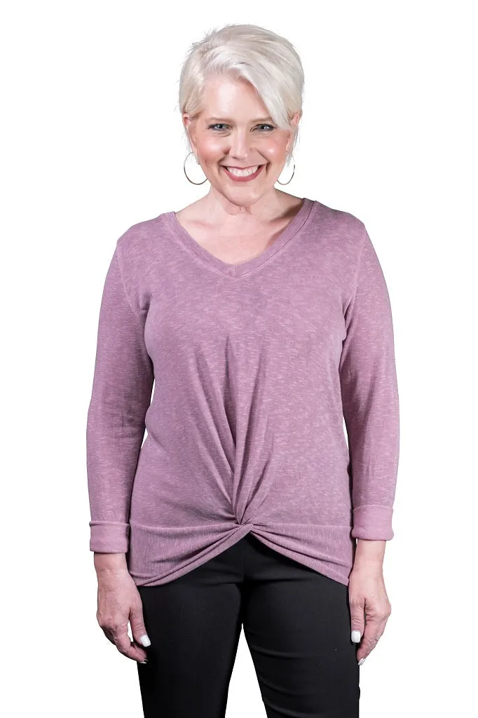 Sydney V-Neck Twist Front Top (BLS122)