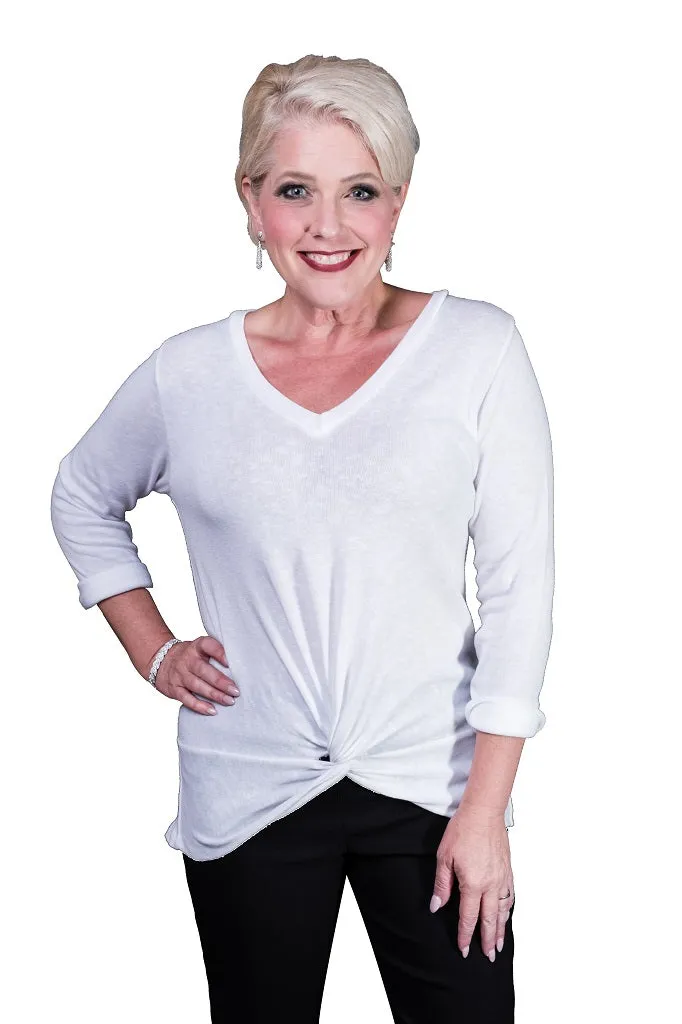 Sydney V-Neck Twist Front Top (BLS122)