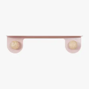 Wall Shelf with Double Dots Hooks (Baby Pink)